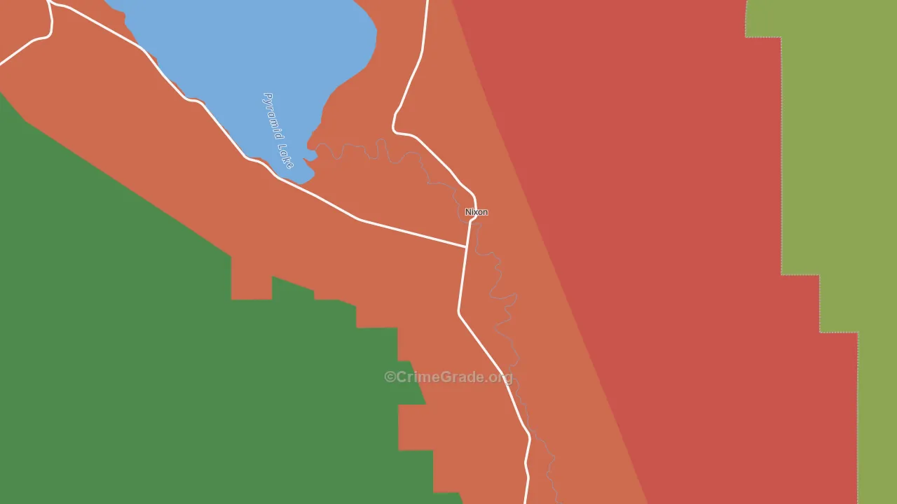 Nixon, NV Map of Vandalism Rates