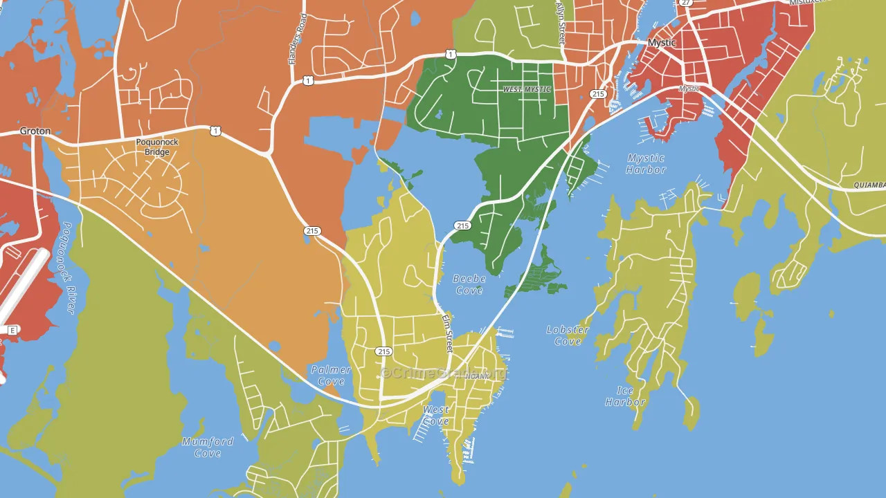 Noank, CT Map of Vandalism Rates