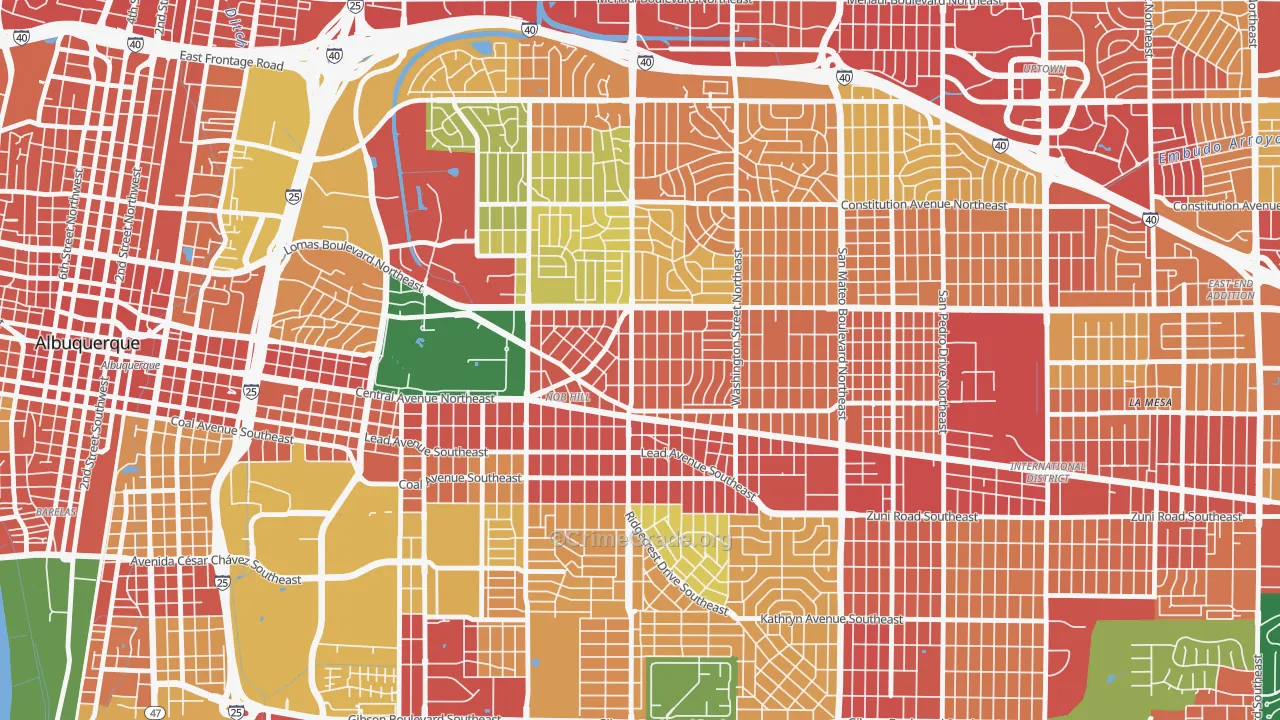 Nob Hill, Albuquerque, NM Map of Vandalism Rates