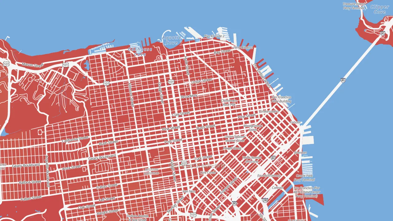 Nob Hill, San Francisco, CA Map of Vandalism Rates