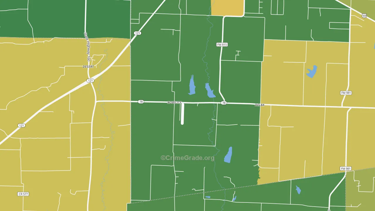 Nobility, TX Map of Vandalism Rates