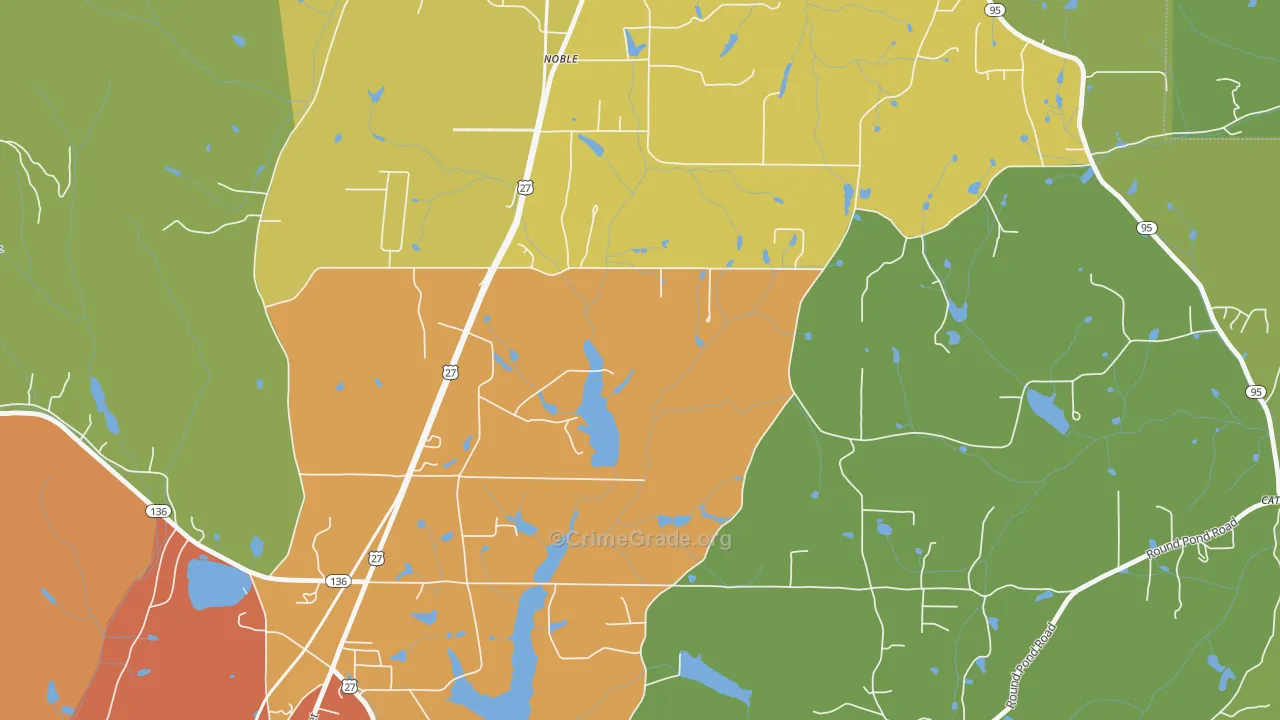 Noble, GA Map of Vandalism Rates