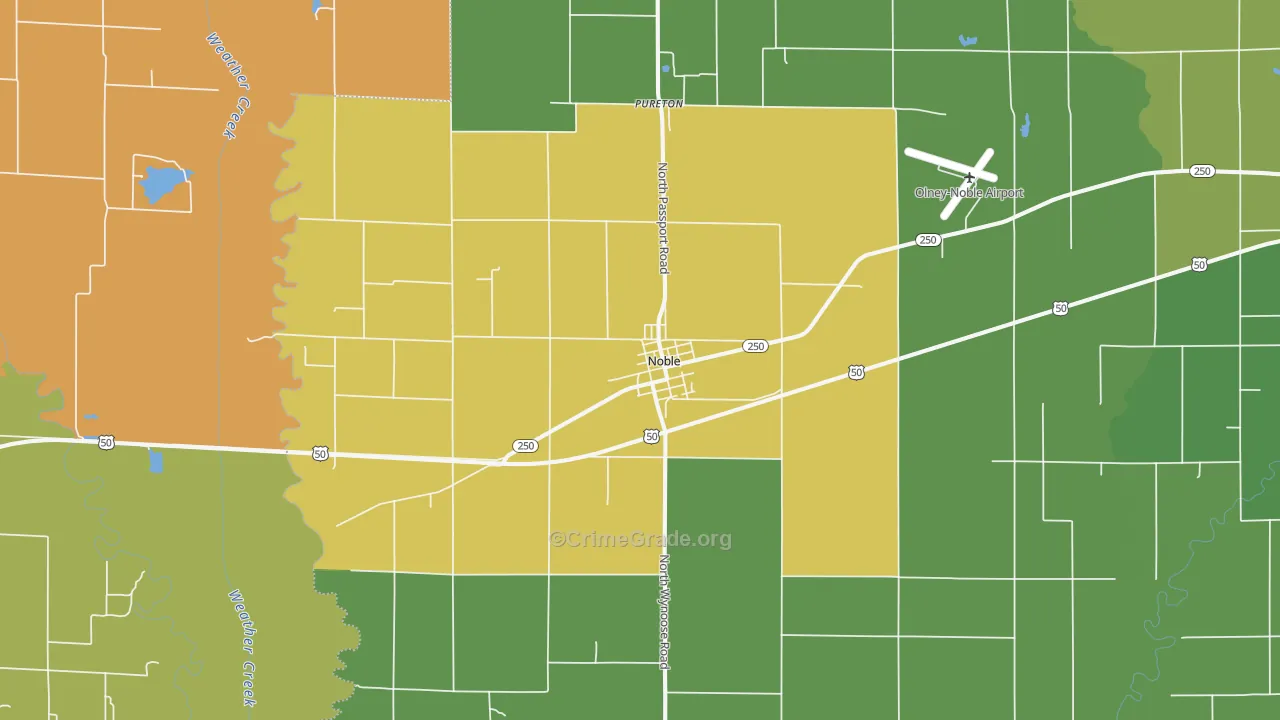 Noble, IL Map of Vandalism Rates