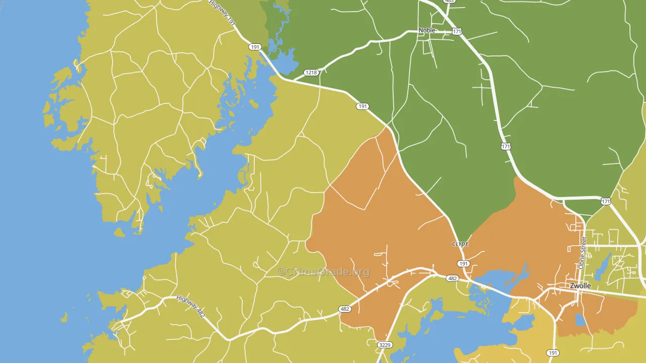 Noble, LA Map of Vandalism Rates
