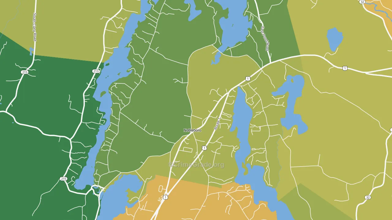 Nobleboro, ME Map of Vandalism Rates