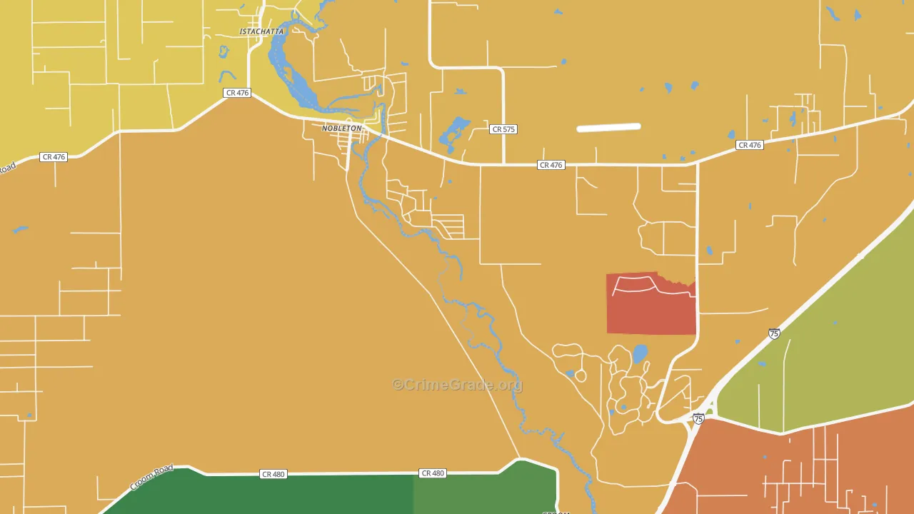 Nobleton, FL Map of Vandalism Rates