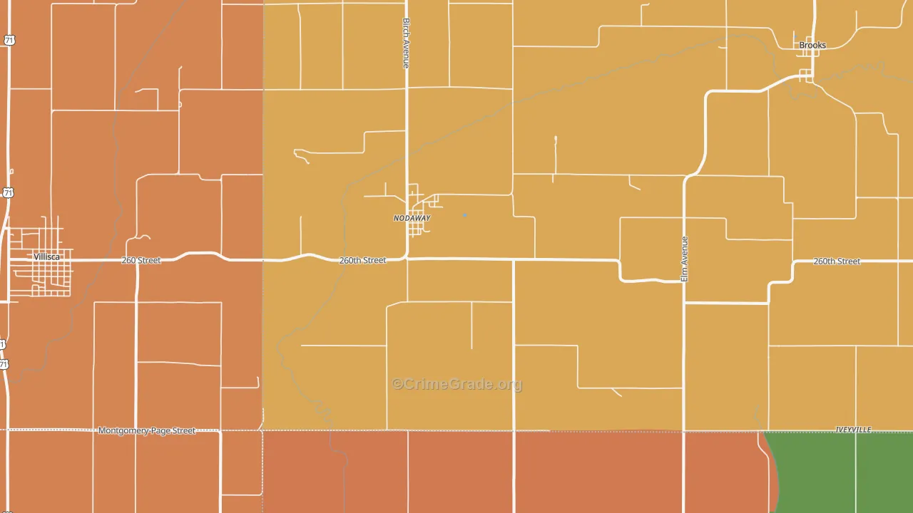 Nodaway, IA Map of Vandalism Rates