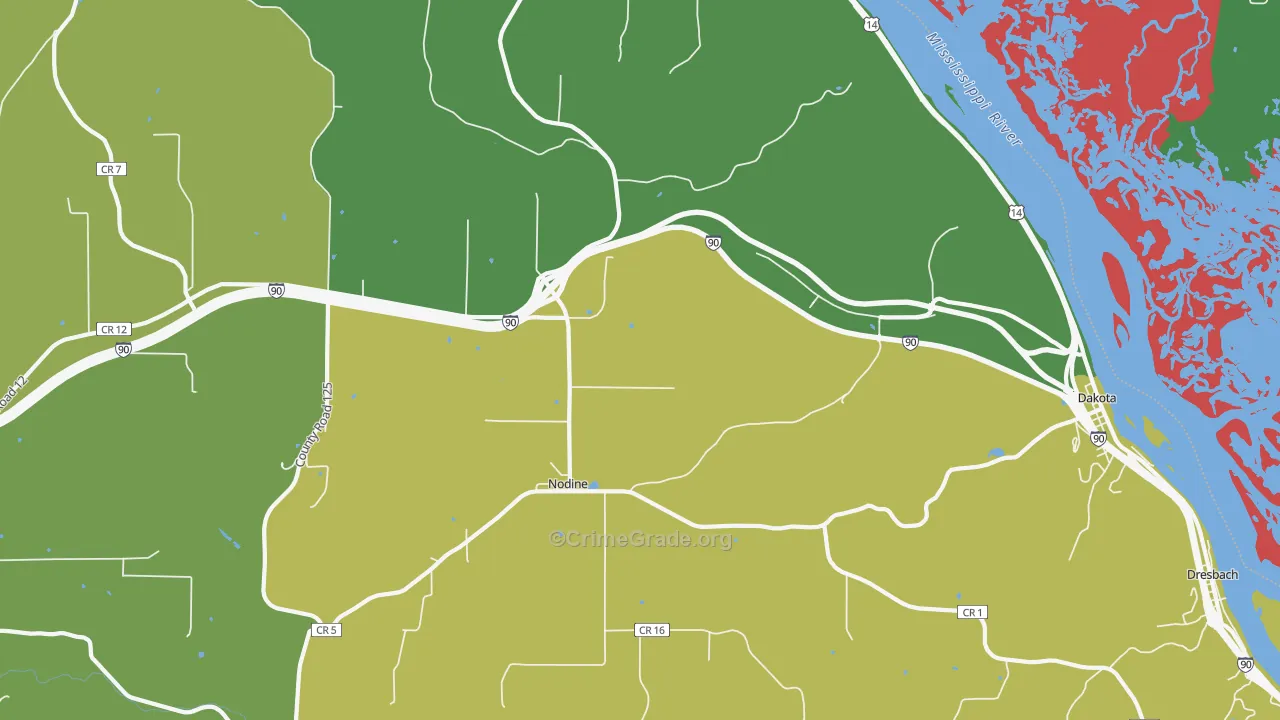 Nodine, MN Map of Vandalism Rates