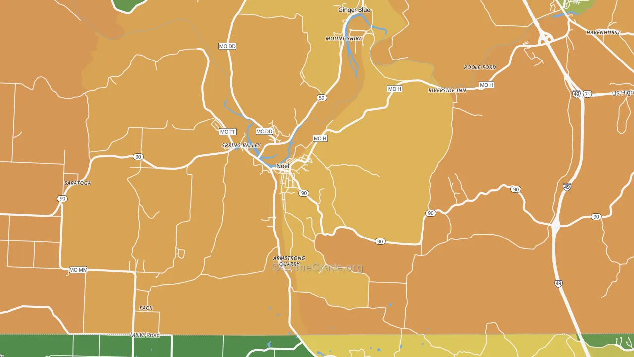 Noel, MO Map of Vandalism Rates