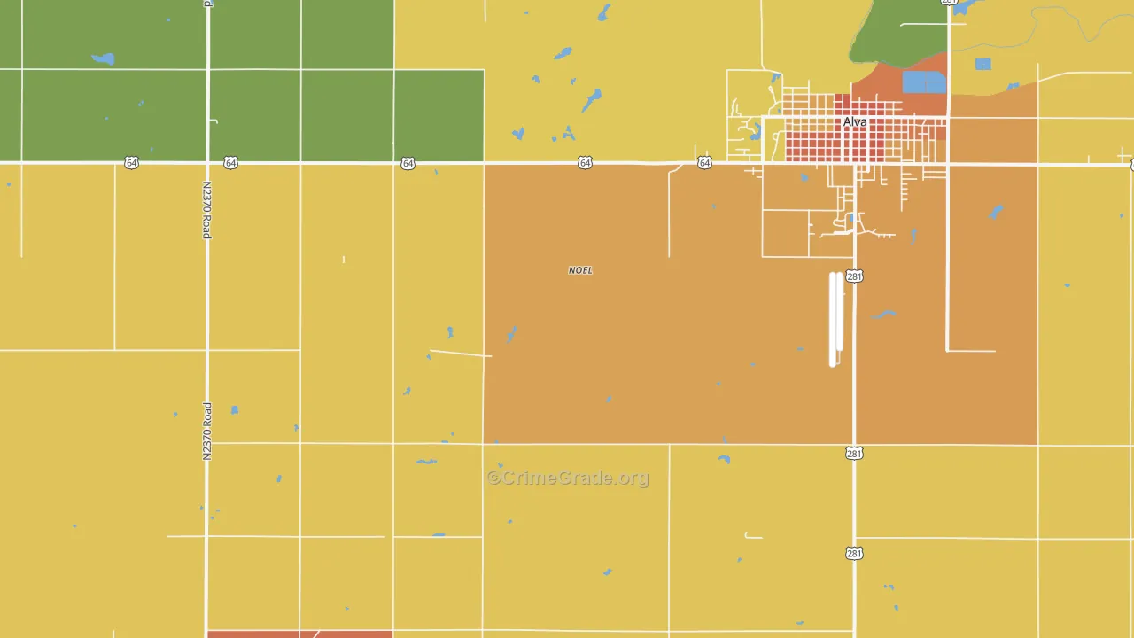 Noel, OK Map of Vandalism Rates