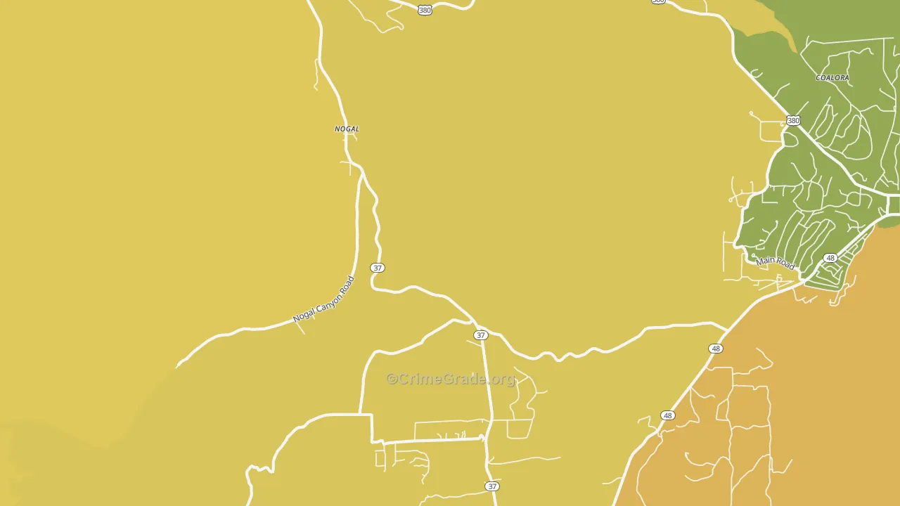 Nogal, NM Map of Vandalism Rates
