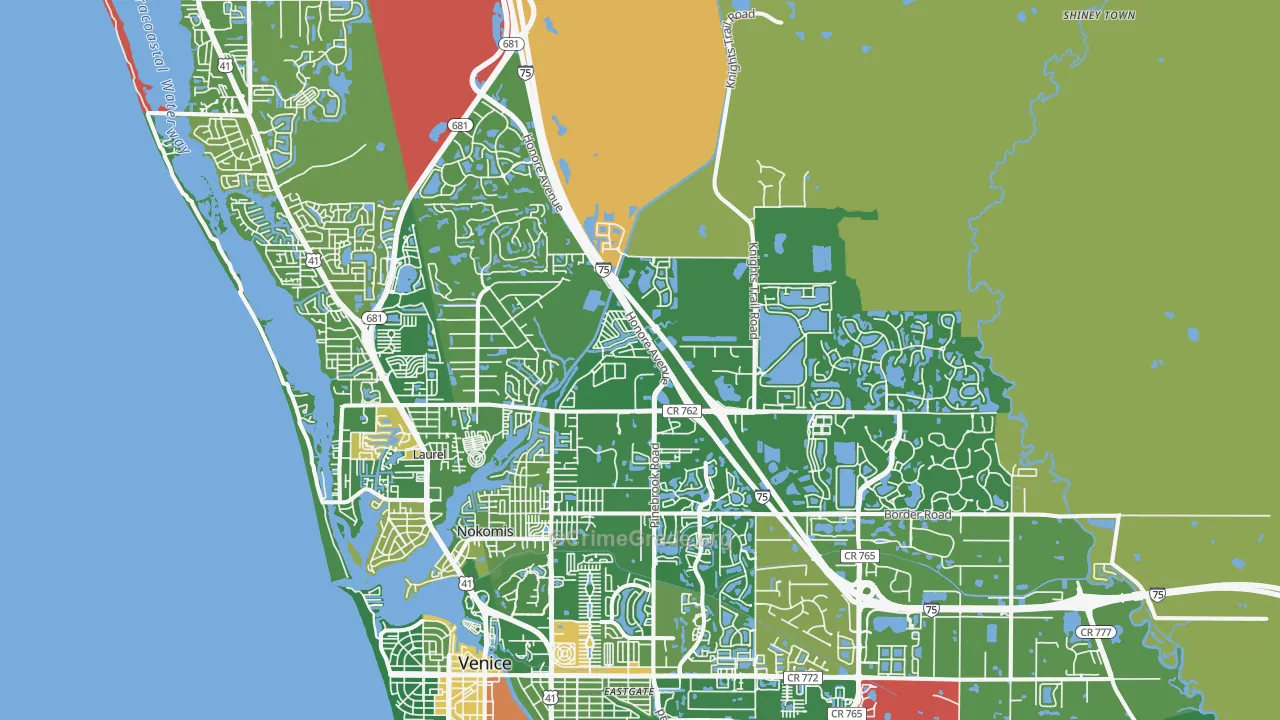 Nokomis, FL Map of Vandalism Rates