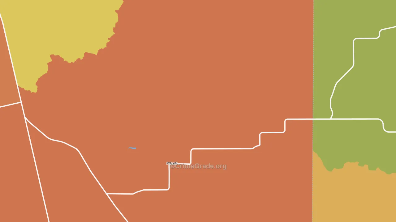 Nolan, TX Map of Vandalism Rates