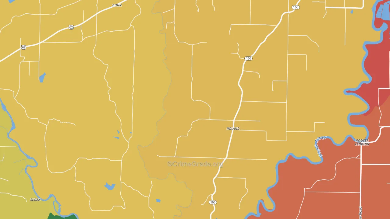 Noland, AR Map of Vandalism Rates