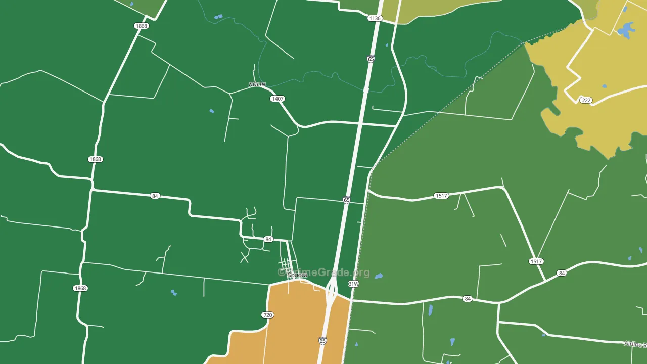 Nolin, KY Map of Vandalism Rates