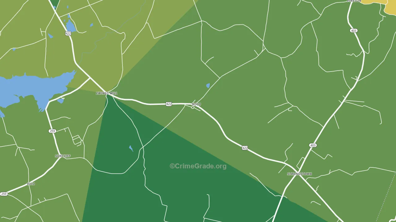 Nolo, PA Map of Vandalism Rates