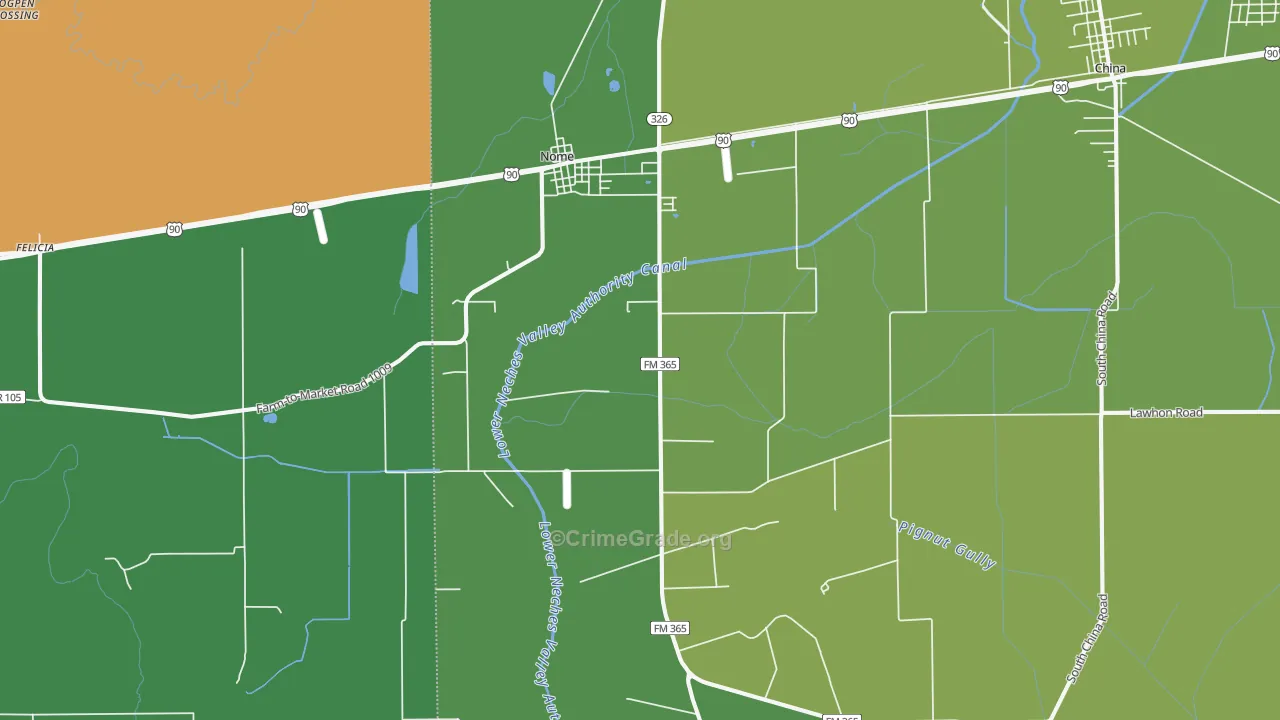 Nome, TX Map of Vandalism Rates