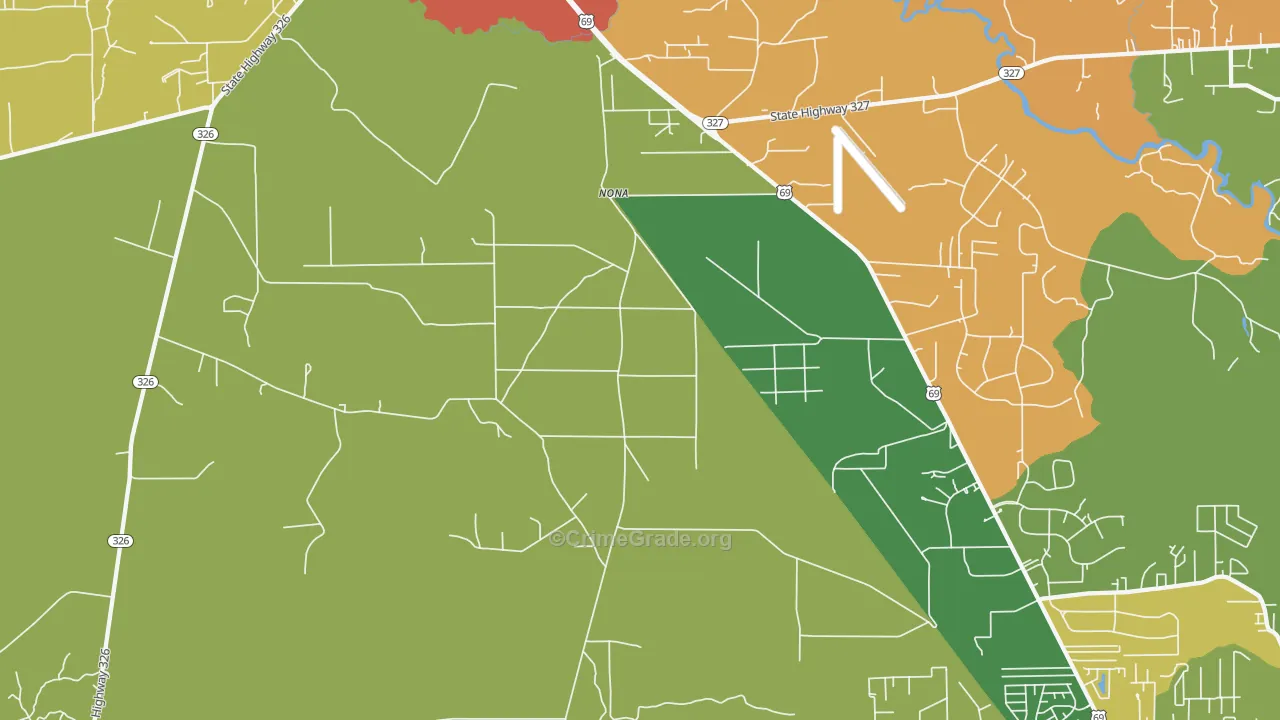 Nona, TX Map of Vandalism Rates