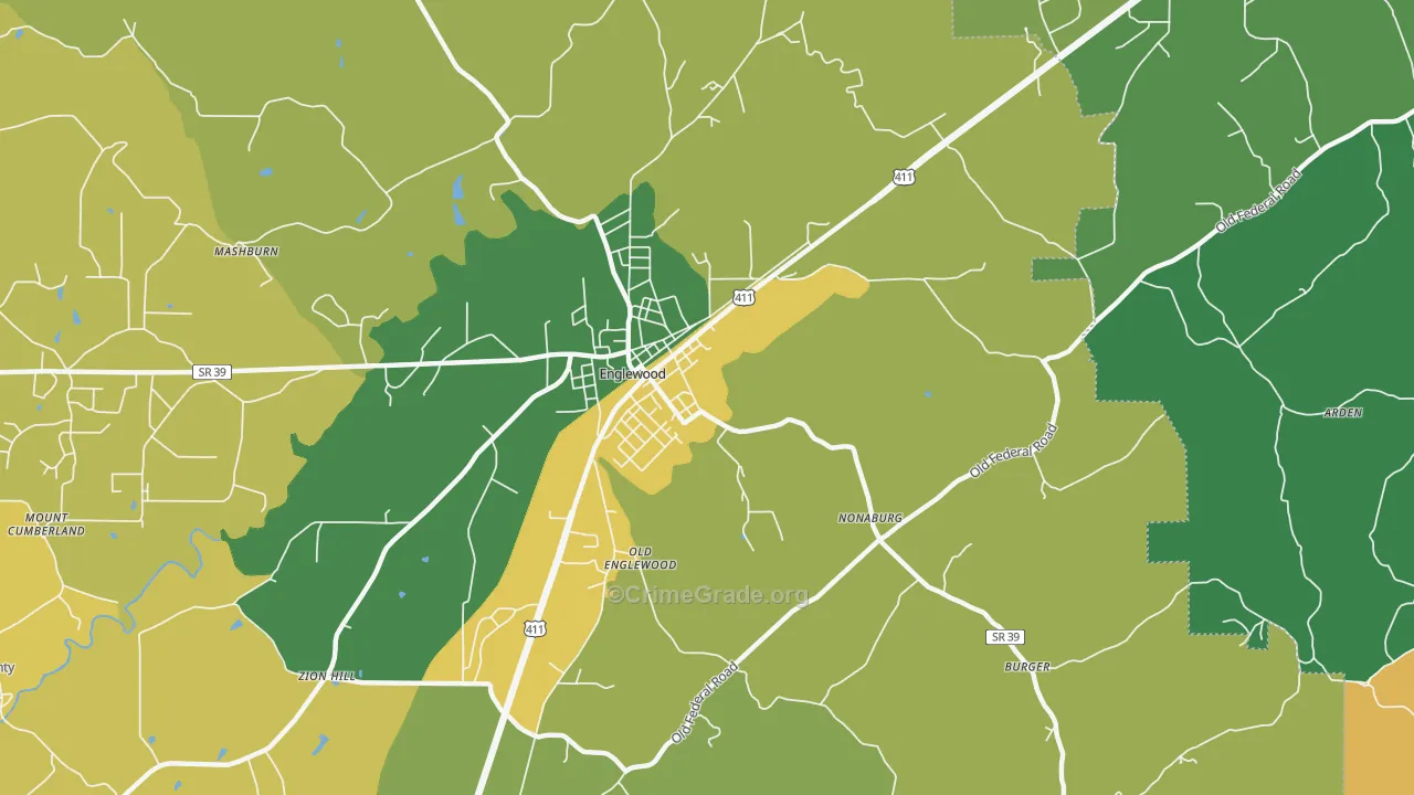 Nonaburg, TN Map of Vandalism Rates