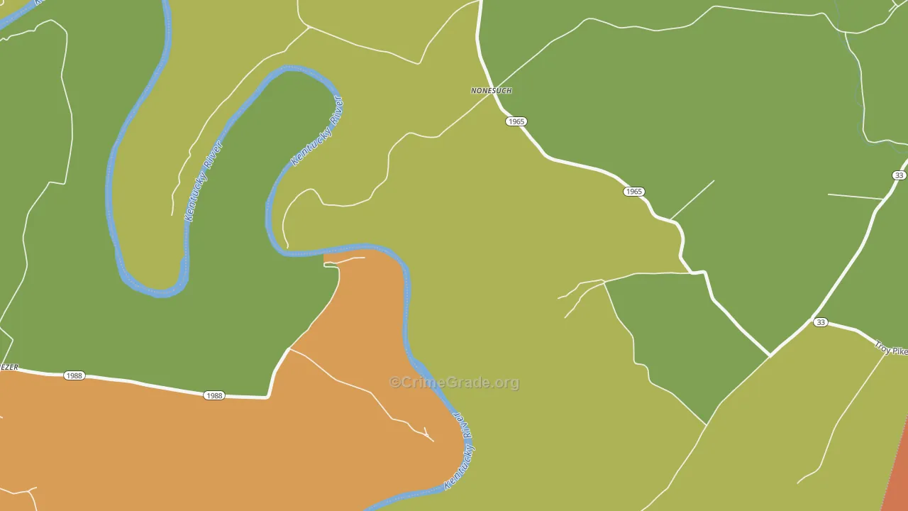 Nonesuch, KY Map of Vandalism Rates