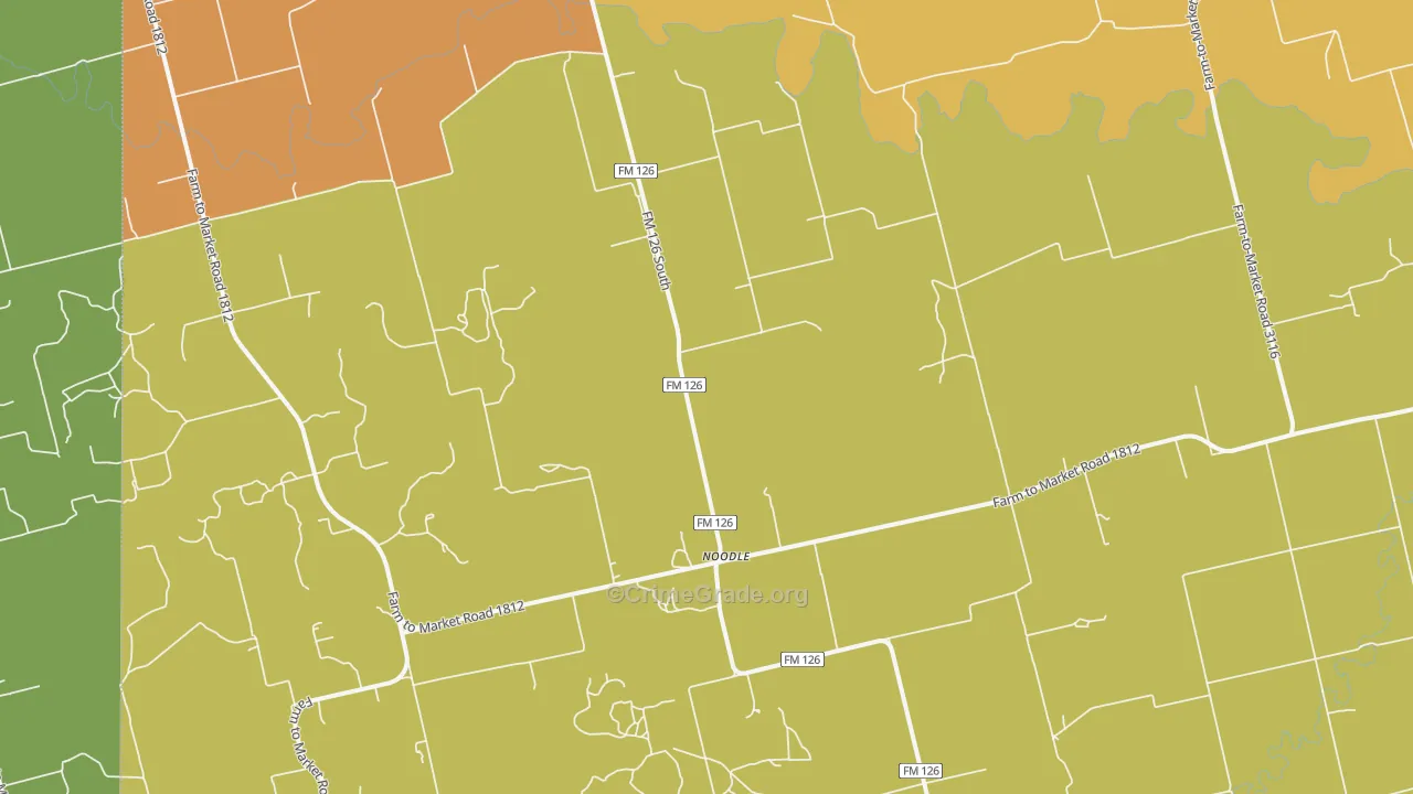 Noodle, TX Map of Vandalism Rates