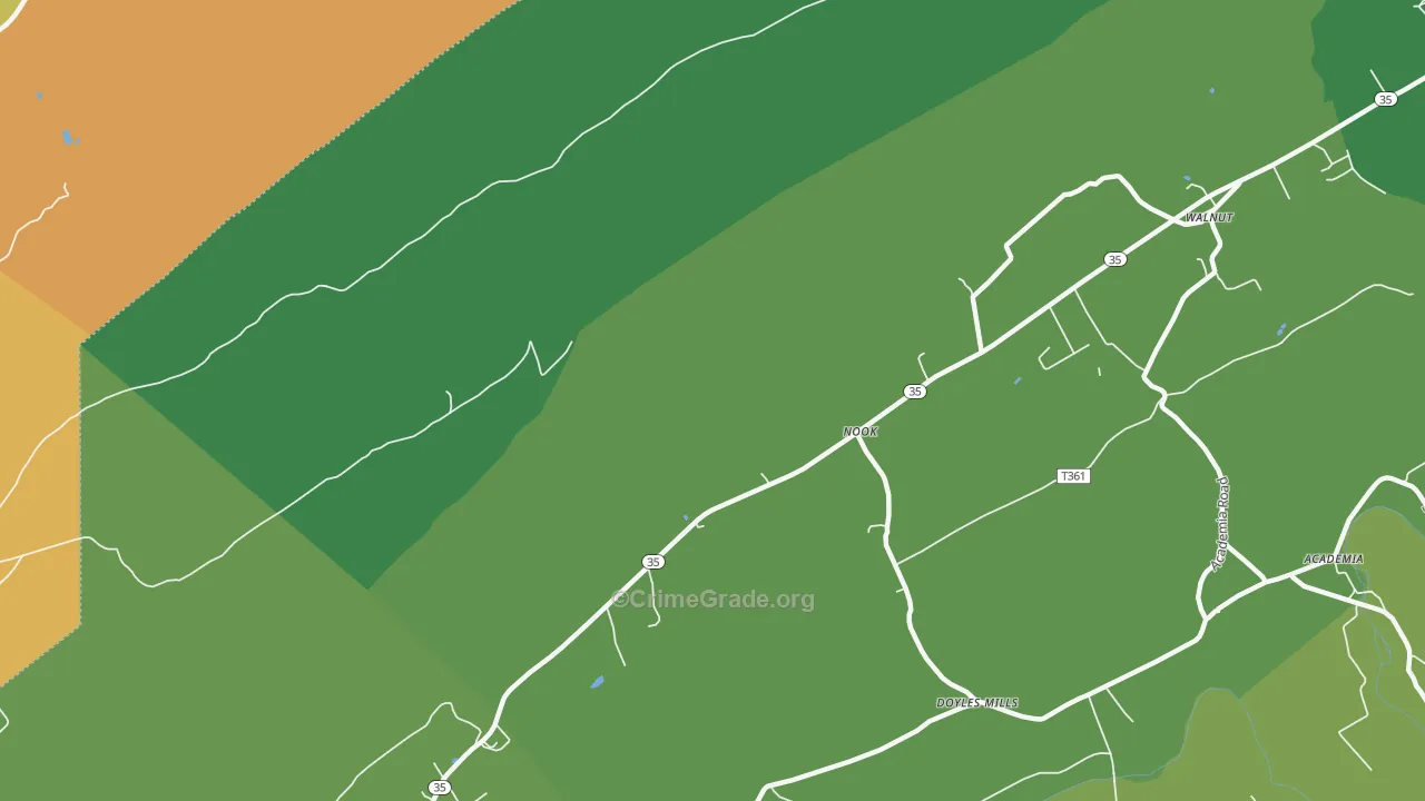 Nook, PA Map of Vandalism Rates