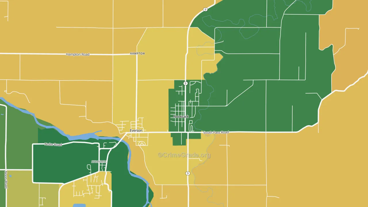 Nooksack, WA Map of Vandalism Rates