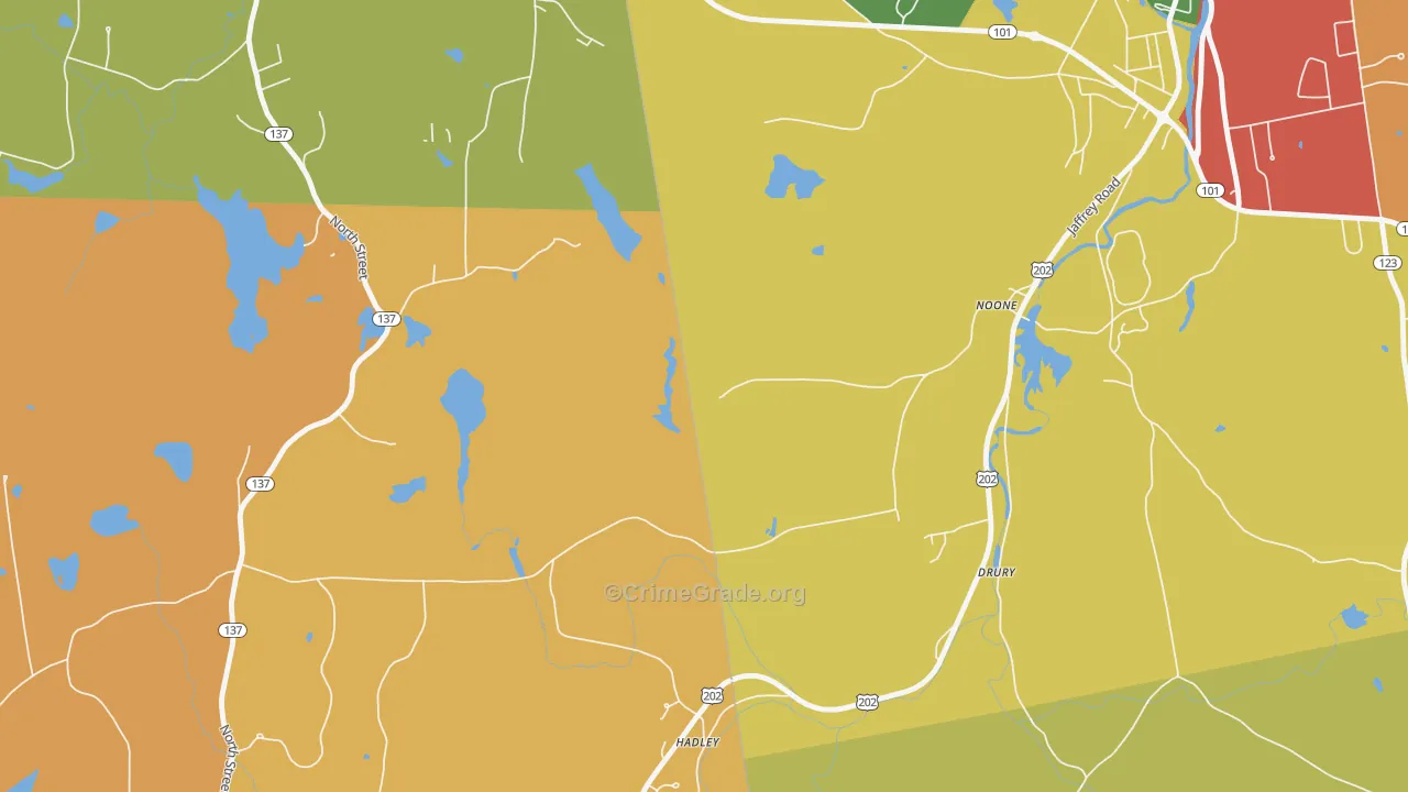 Noone, NH Map of Vandalism Rates