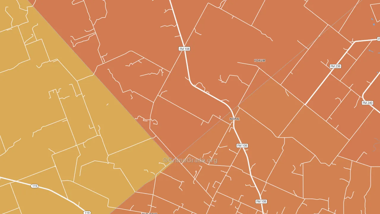 Nopal, TX Map of Vandalism Rates