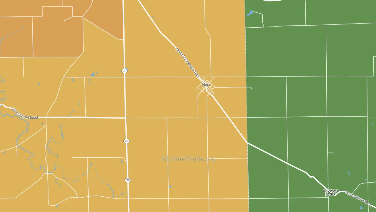 Nora, IL Map of Vandalism Rates