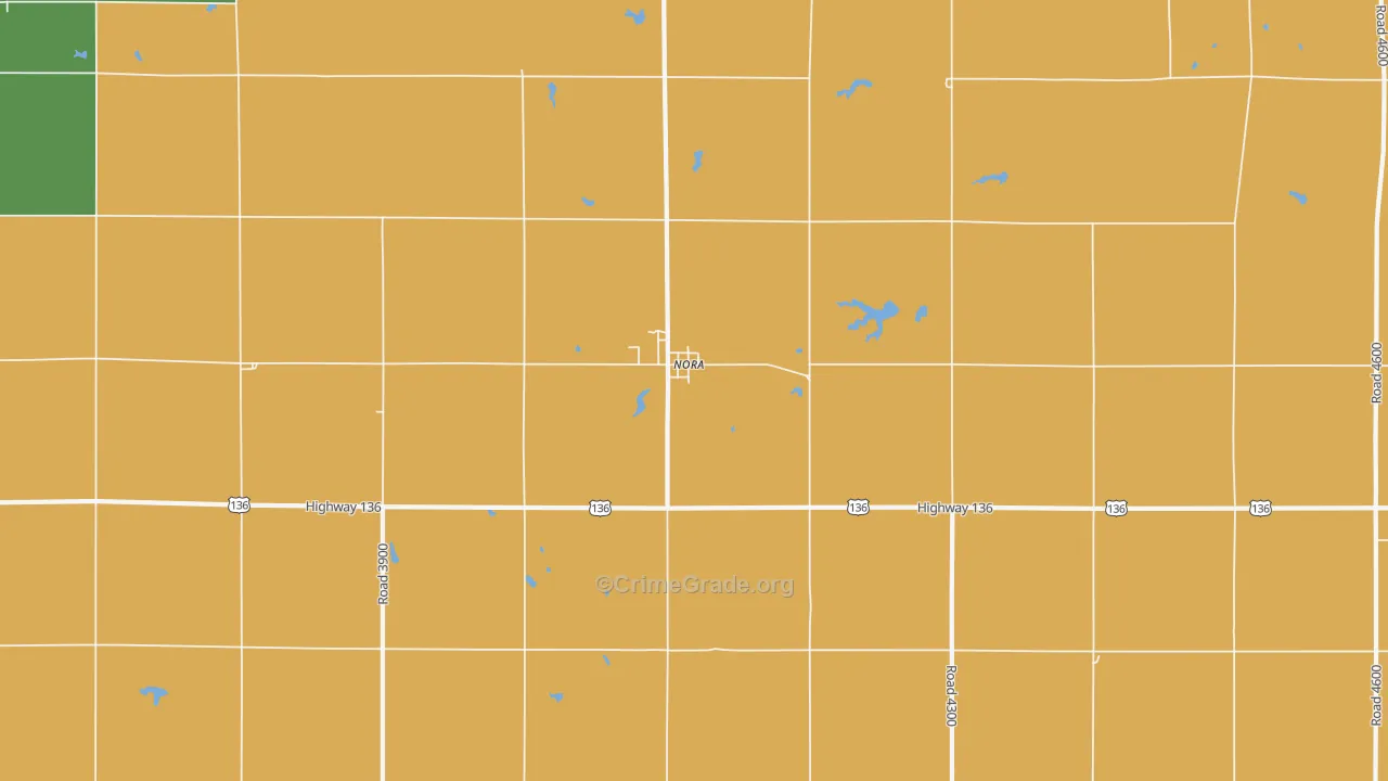 Nora, NE Map of Vandalism Rates