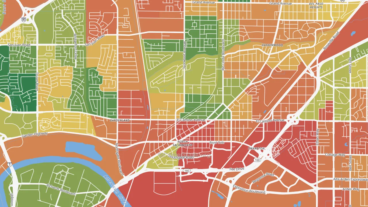 Noralto, Sacramento, CA Map of Vandalism Rates