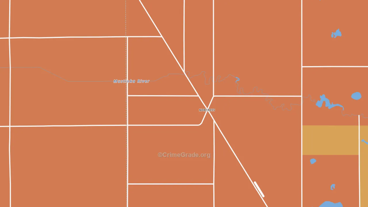 Norcross, MN Map of Vandalism Rates