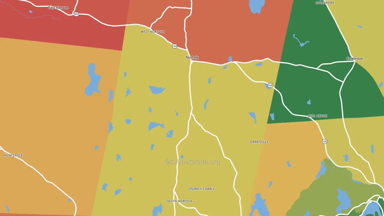 Norfolk, CT Map of Vandalism Rates