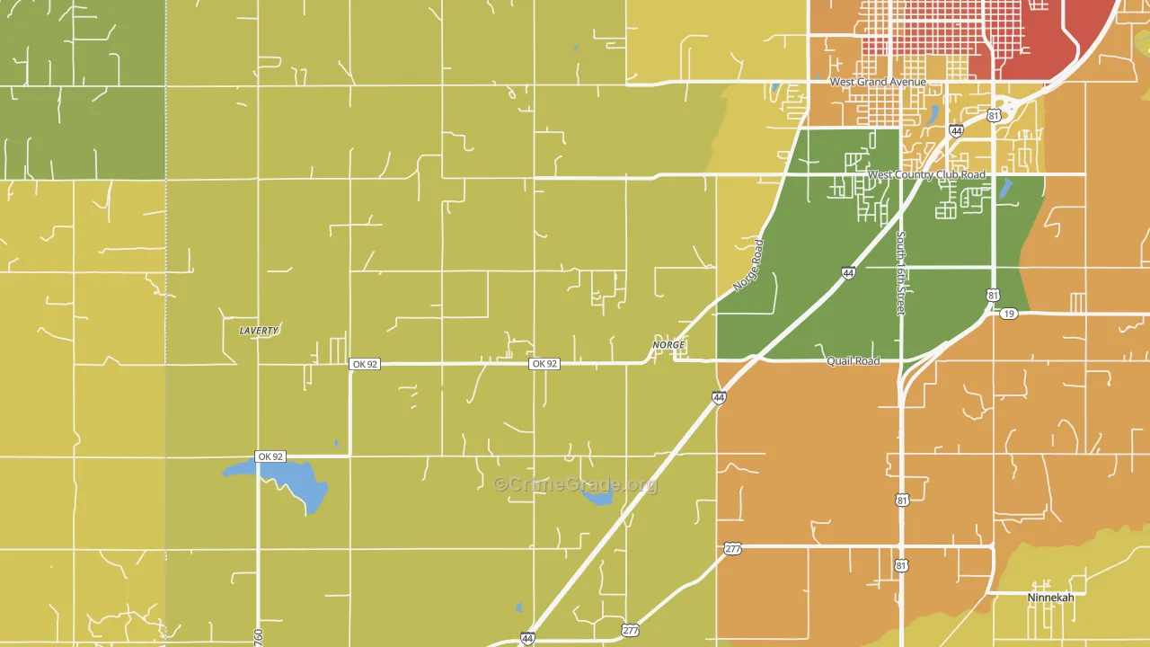 Norge, OK Map of Vandalism Rates
