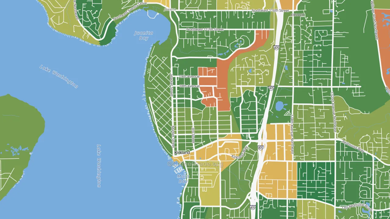 Norkirk, Kirkland, WA Map of Vandalism Rates