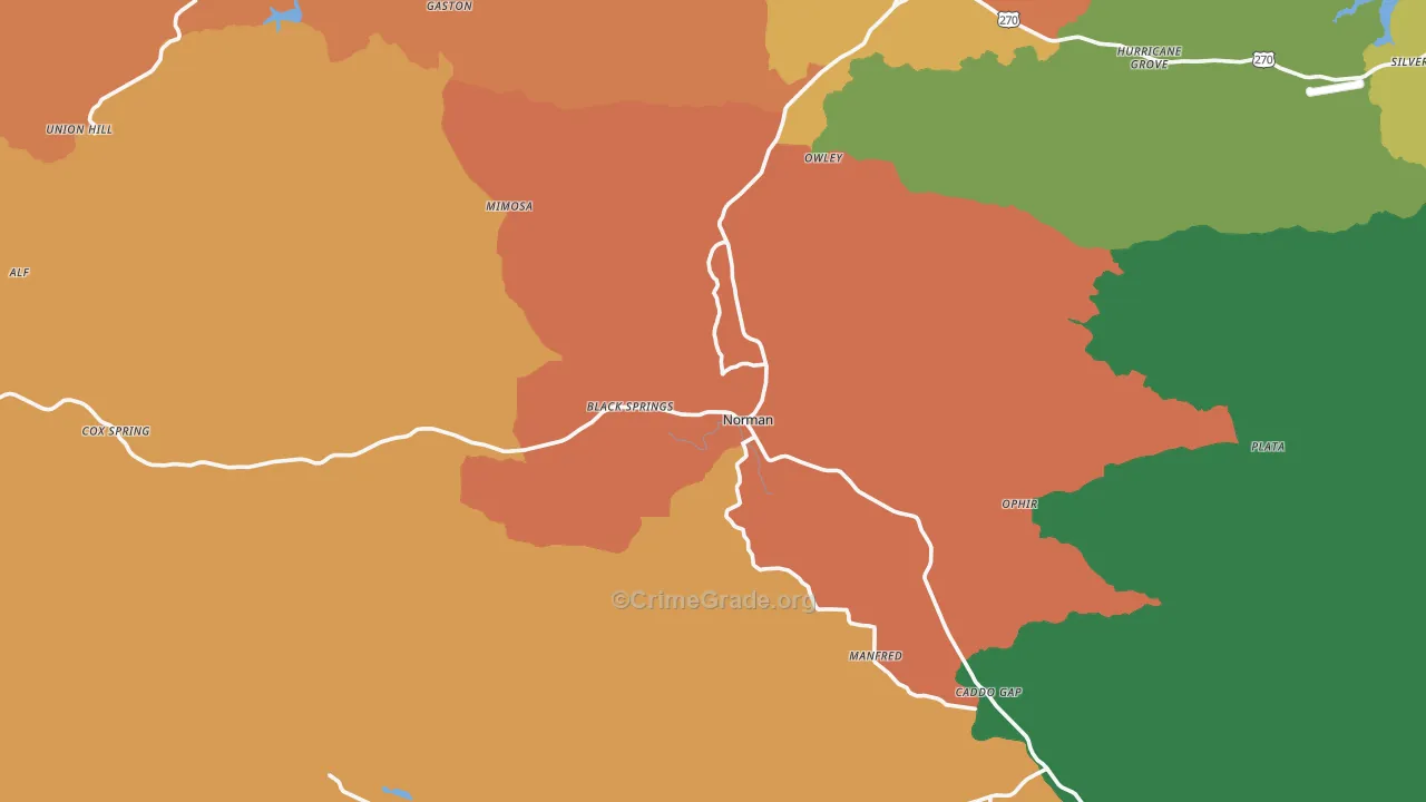 Norman, AR Map of Vandalism Rates