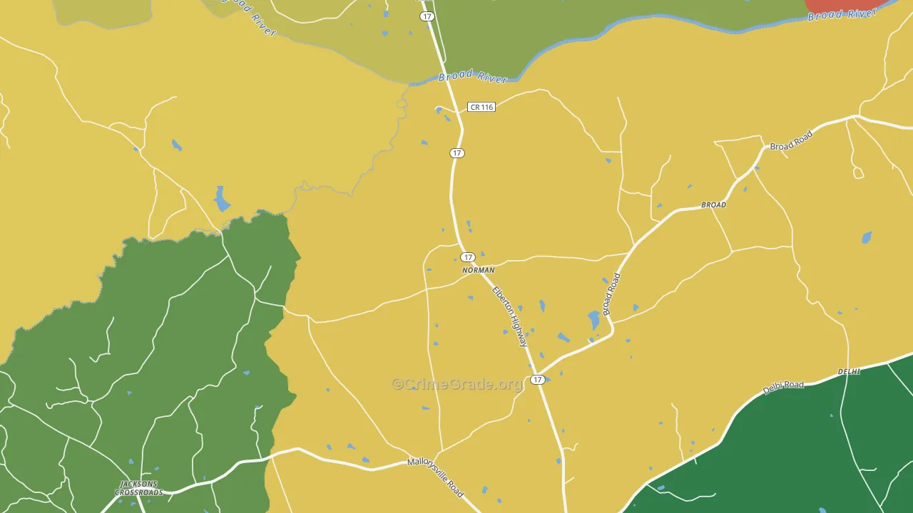 Norman, GA Map of Vandalism Rates