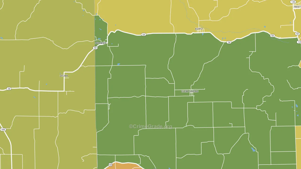 Norman, IN Map of Vandalism Rates