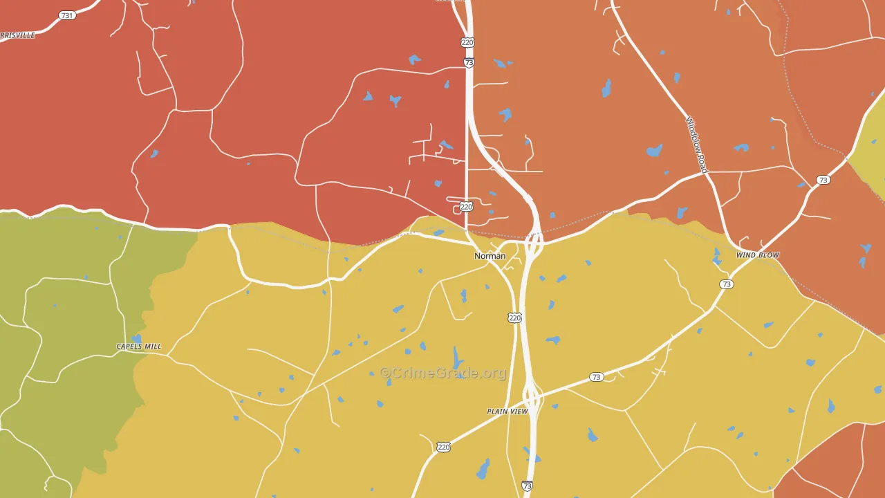 Norman, NC Map of Vandalism Rates