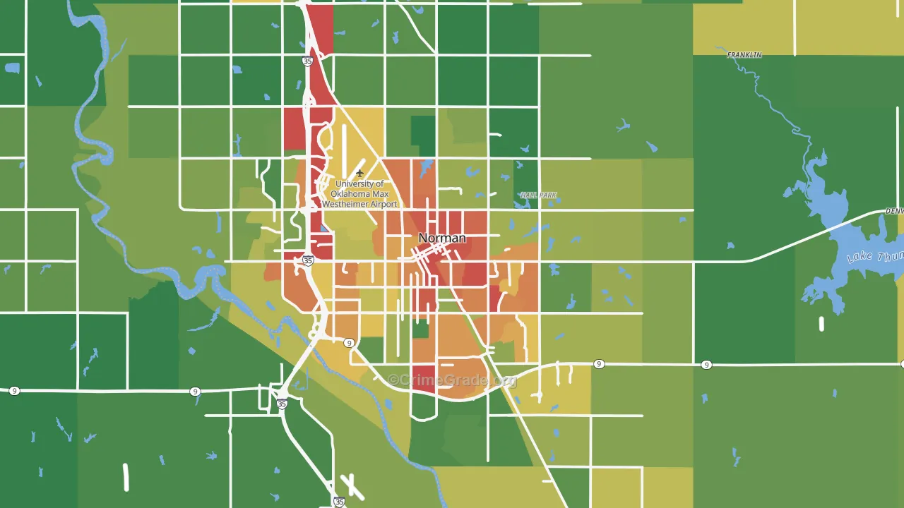Norman, OK Map of Vandalism Rates
