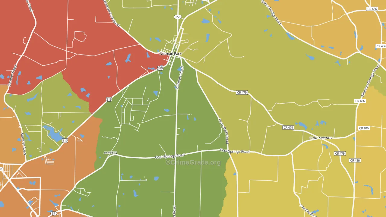 Norman Park, GA Map of Vandalism Rates