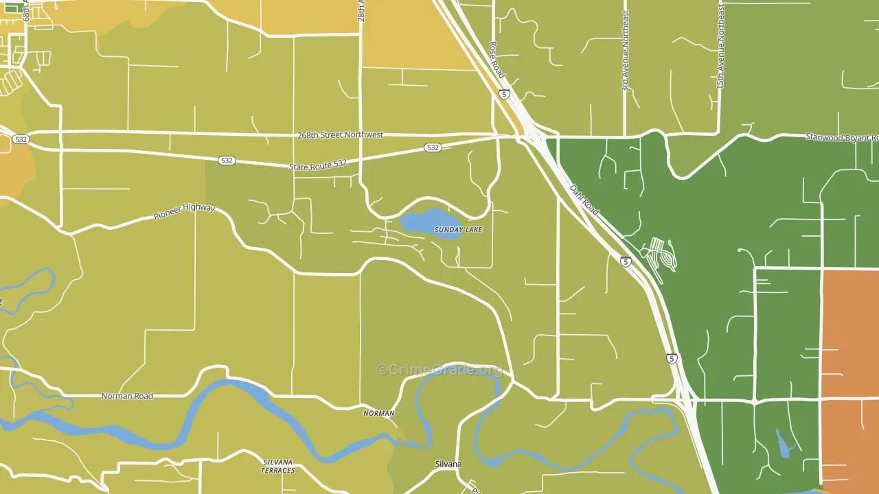 Norman, WA Map of Vandalism Rates