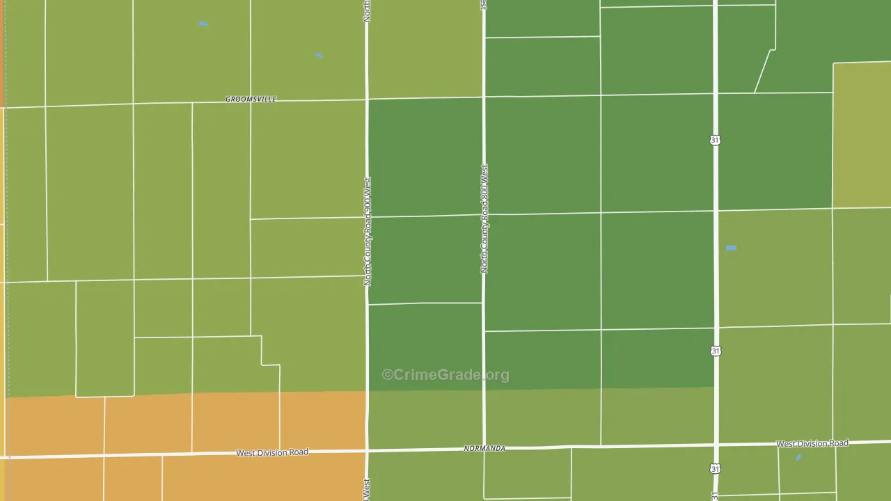 Normanda, IN Map of Vandalism Rates