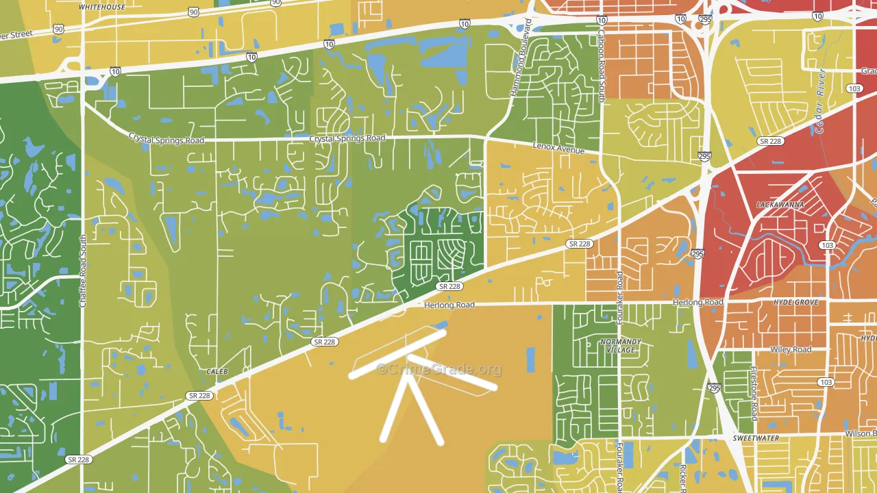 Normandy Estates, Jacksonville, FL Map of Vandalism Rates