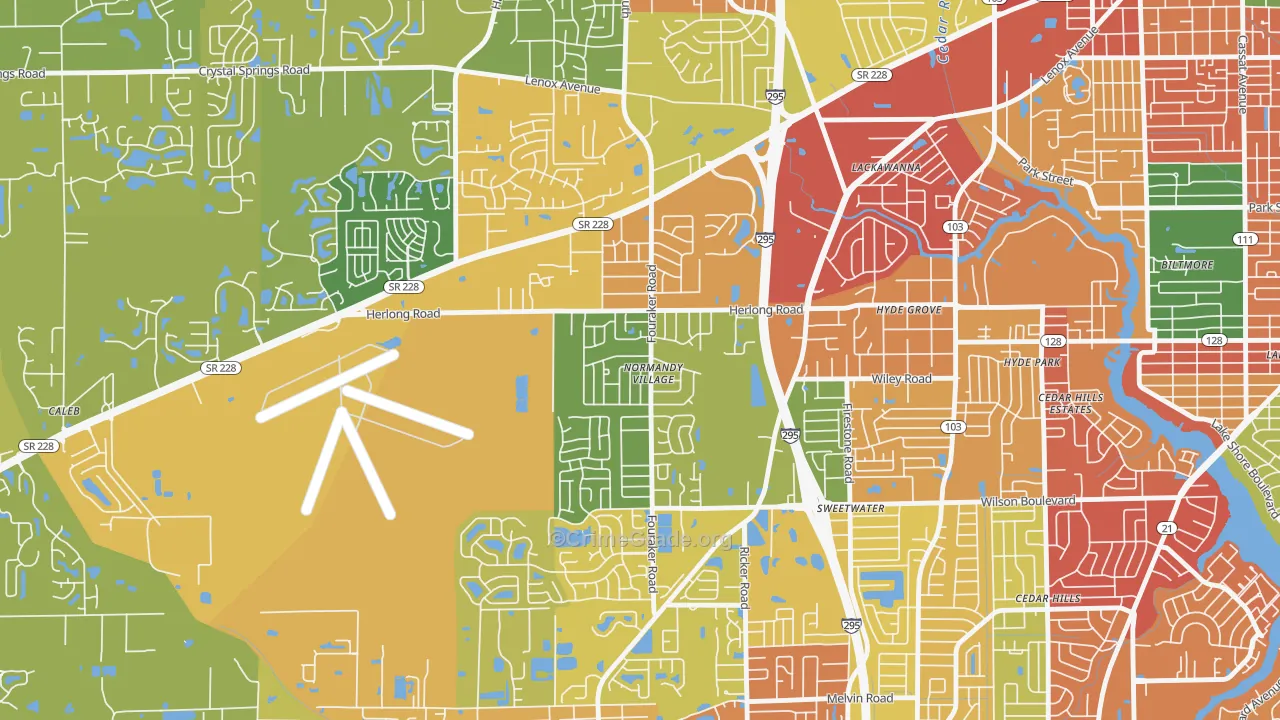 Normandy Manor, Jacksonville, FL Map of Vandalism Rates