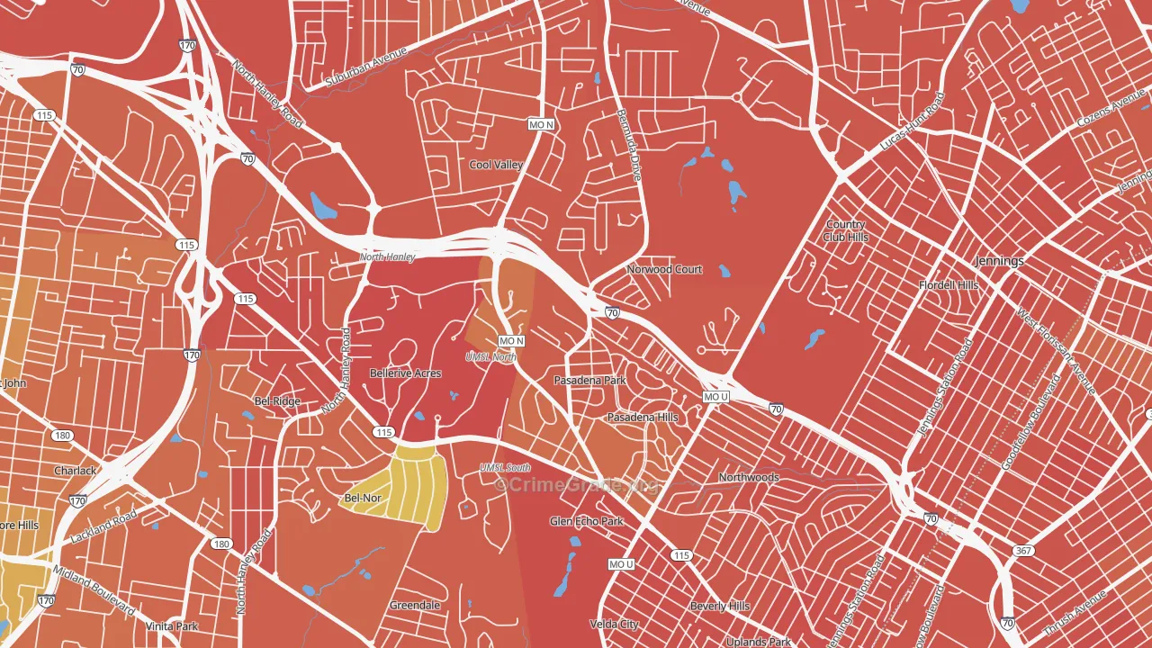 Normandy, MO Map of Vandalism Rates