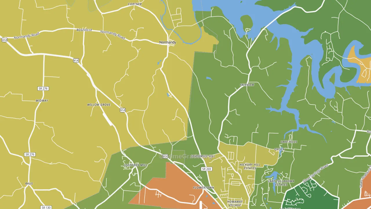 Normandy, TN Map of Vandalism Rates