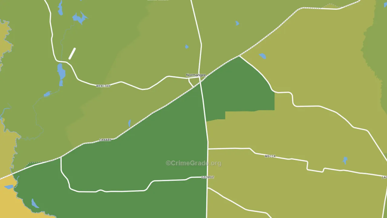 Normangee, TX Map of Vandalism Rates
