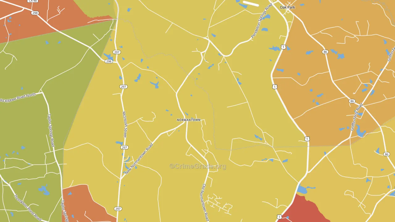 Normantown, GA Map of Vandalism Rates